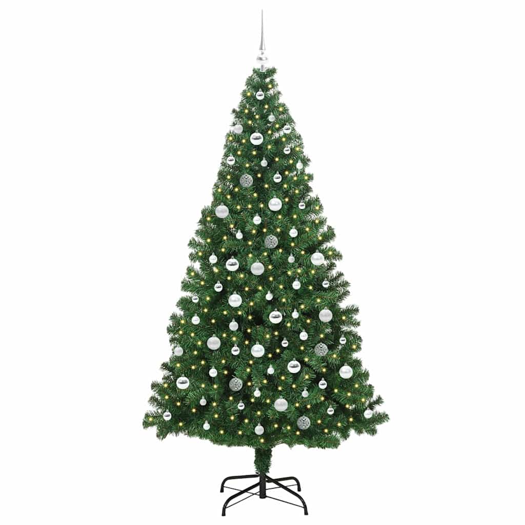 Konstgjord julgran Grön 210 cm PVC och Stål och Plast