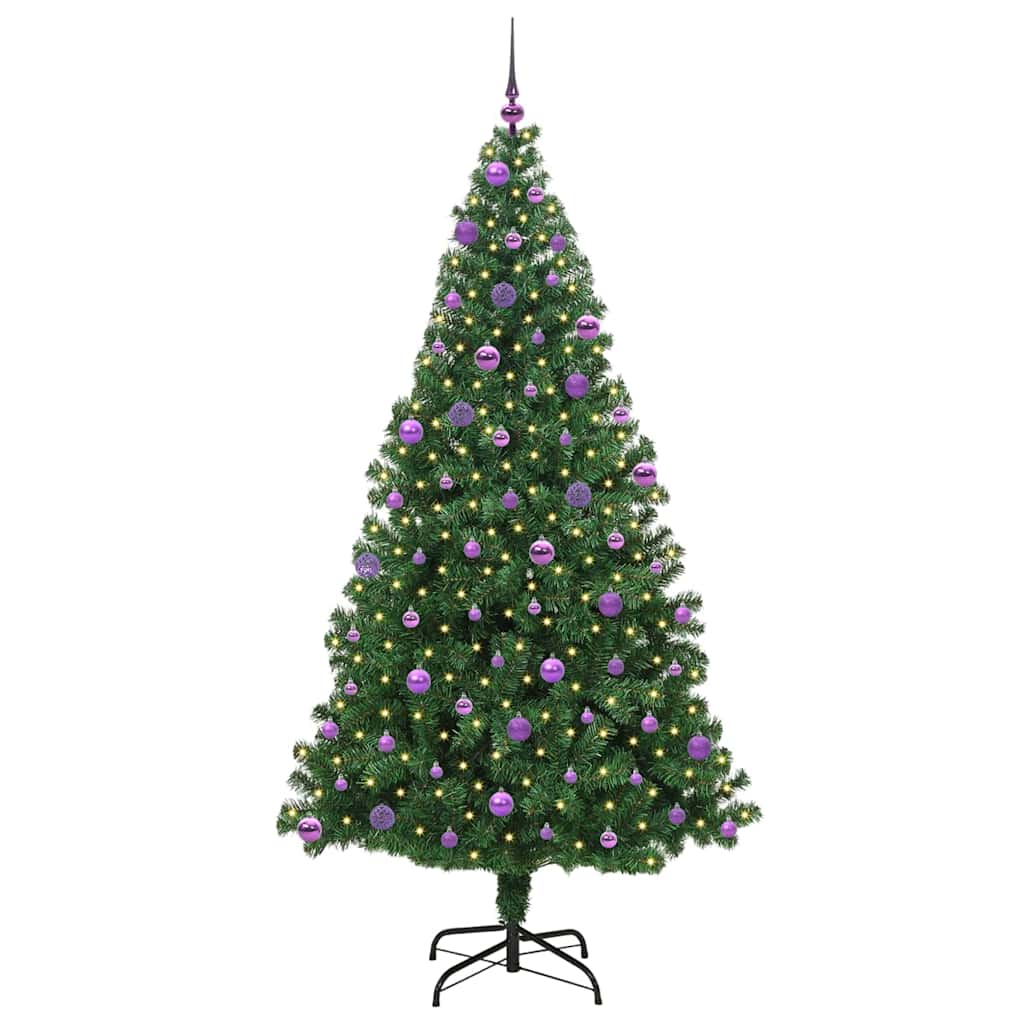 Konstgjord julgran Grön 210 cm PVC och Stål och Plast