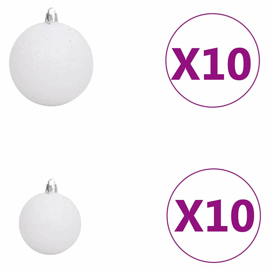 Konstgjord julgran Vit 180 cm PVC och Stål och Plast