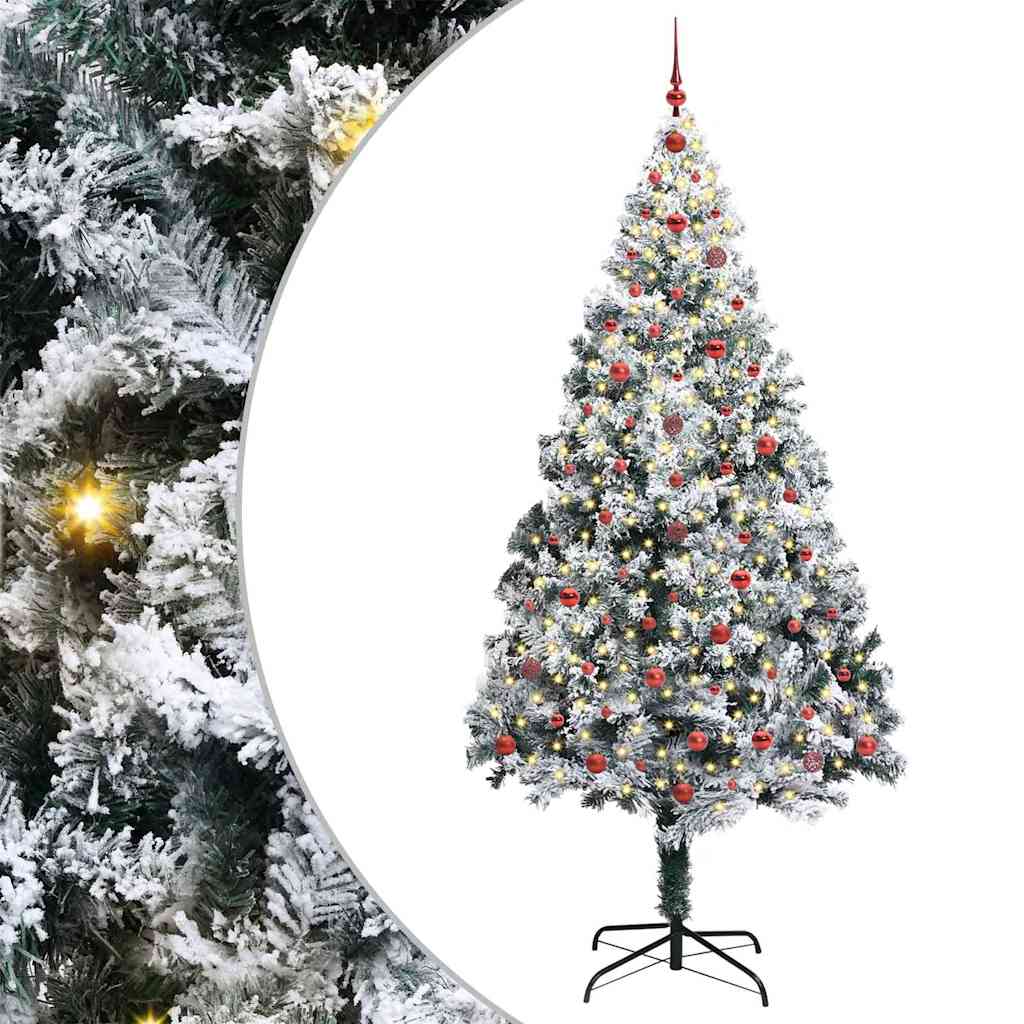Konstgjord julgran Vit 240 cm PVC och Stål och Plast