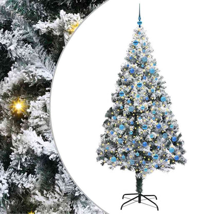 Konstgjord julgran Vit 240 cm PVC och Stål och Plast
