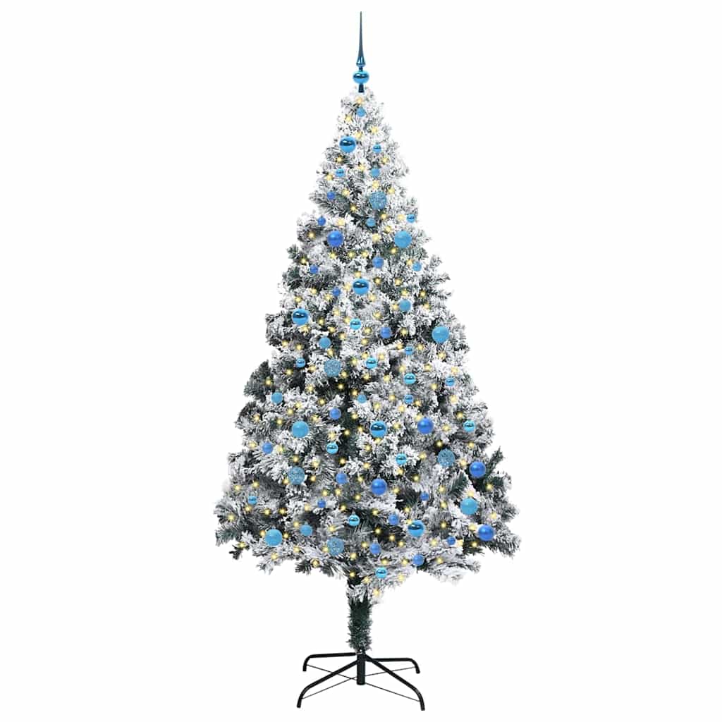 Konstgjord julgran Vit 240 cm PVC och Stål och Plast