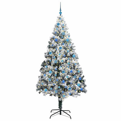 Konstgjord julgran Vit 240 cm PVC och Stål och Plast