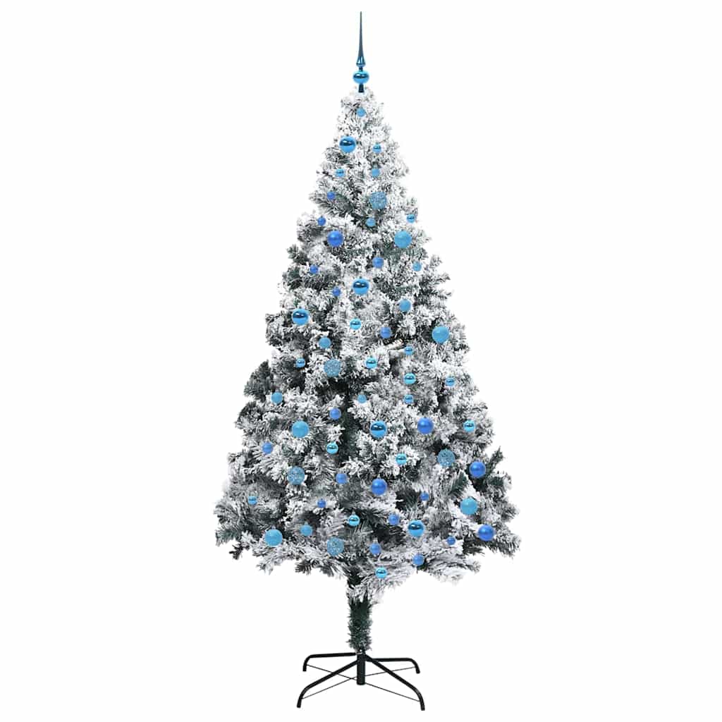 Konstgjord julgran Vit 240 cm PVC och Stål och Plast