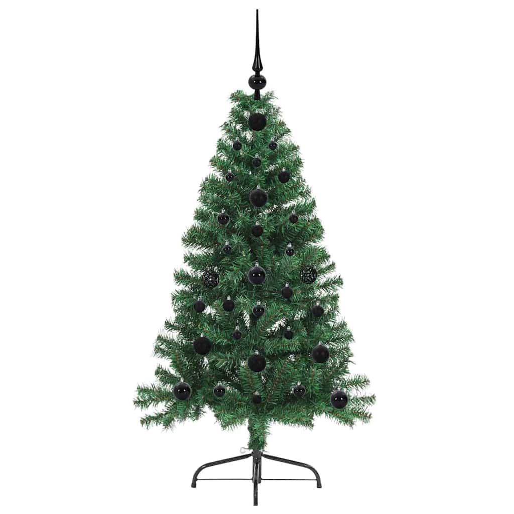 Konstgjord Förbelyst Julgran med 150 LED-lampor Grön 120 cm PVC