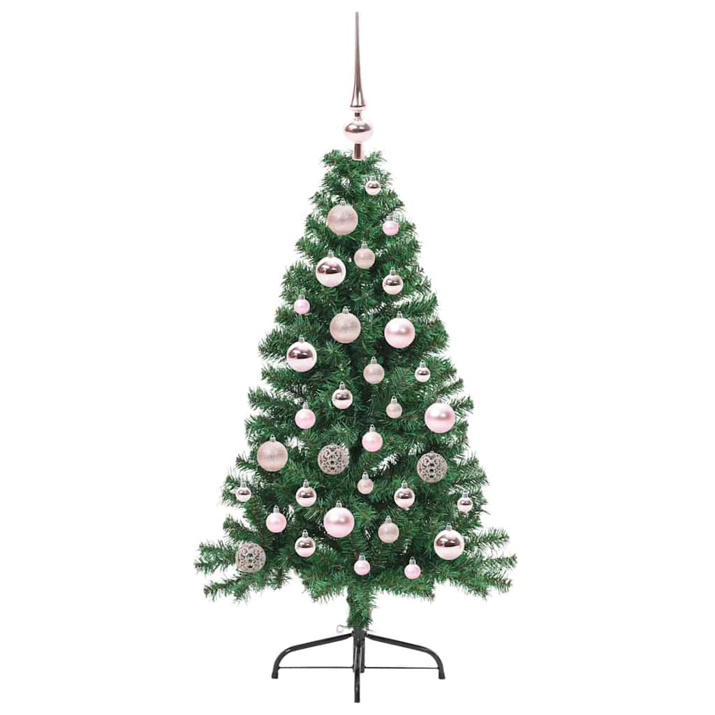 Konstgjord Förbelyst Julgran med 150 LED-lampor Grön 120 cm PVC