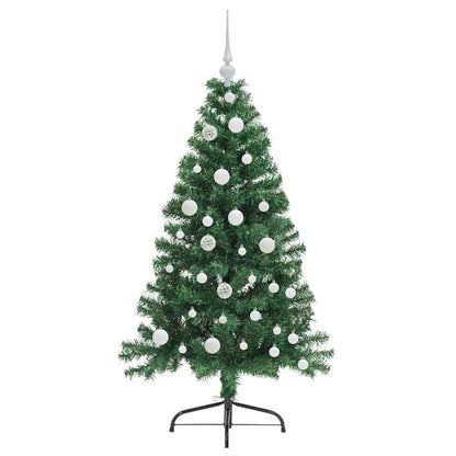 Konstgjord Förbelyst Julgran med 150 LED-lampor Grön 120 cm PVC
