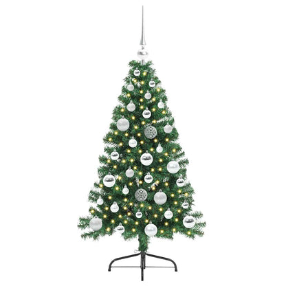 Konstgjord Förbelyst Julgran med 150 LED-lampor Grön 120 cm PVC