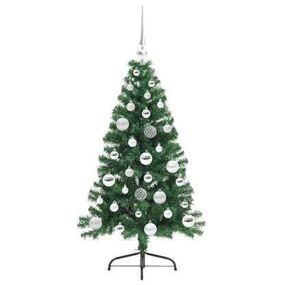 Konstgjord Förbelyst Julgran med 150 LED-lampor Grön 120 cm PVC