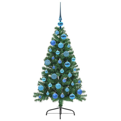 Konstgjord Förbelyst Julgran med 150 LED-lampor Grön 120 cm PVC