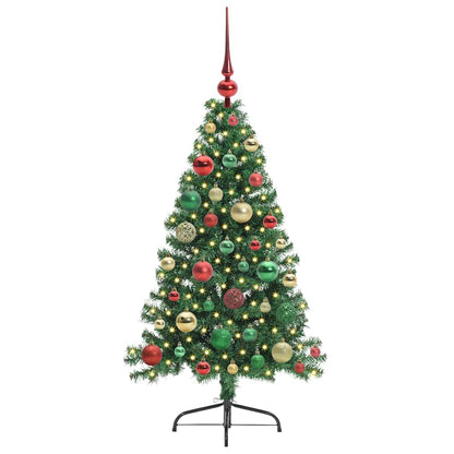 Konstgjord Förbelyst Julgran med 150 LED-lampor Grön 120 cm PVC