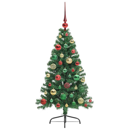 Konstgjord Förbelyst Julgran med 150 LED-lampor Grön 120 cm PVC