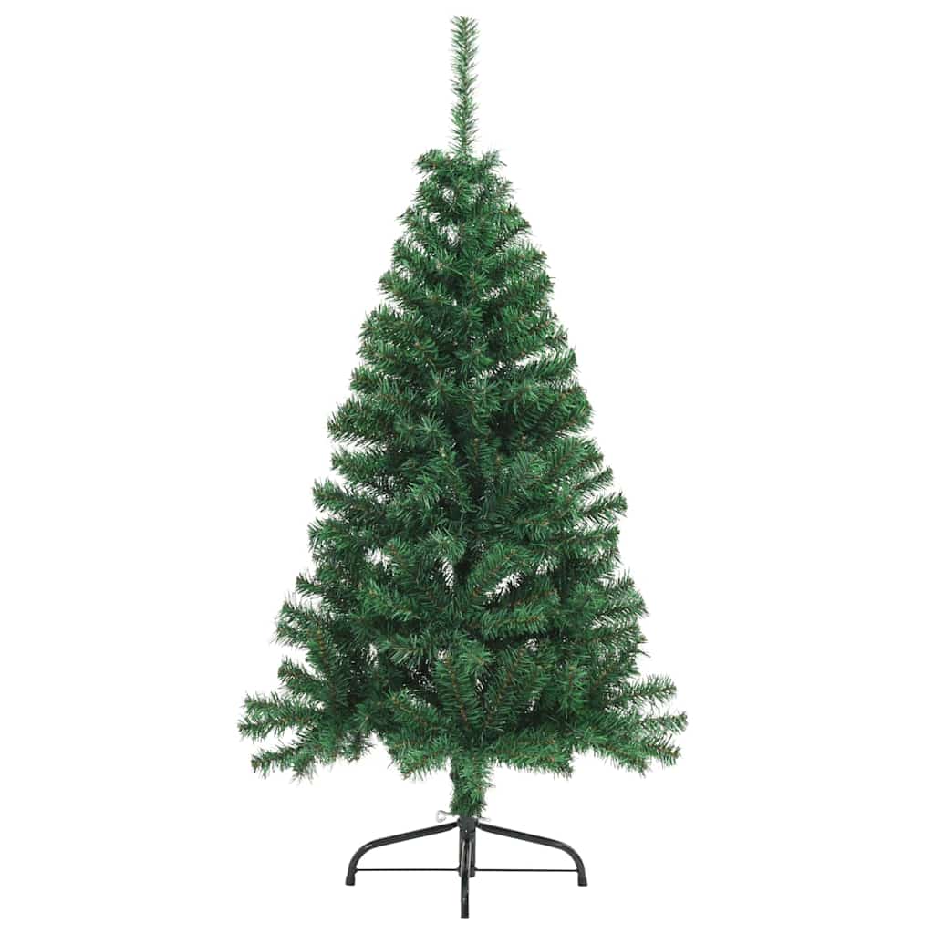 Konstgjord Förbelyst Julgran med 150 LED-lampor Grön 120 cm PVC