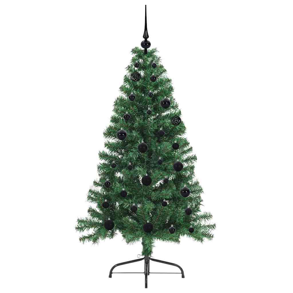 Konstgjord Förbelyst Julgran med 150 LED-lampor Grön 150 cm PVC
