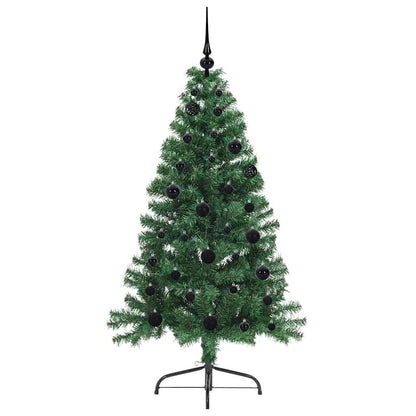 Konstgjord Förbelyst Julgran med 150 LED-lampor Grön 150 cm PVC