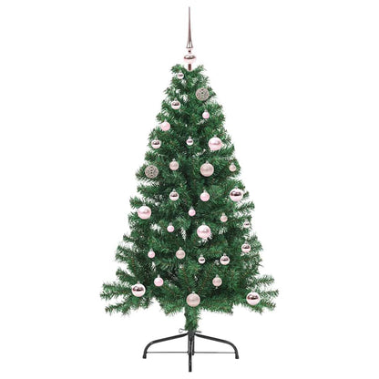 Konstgjord Förbelyst Julgran med 150 LED-lampor Grön 150 cm PVC