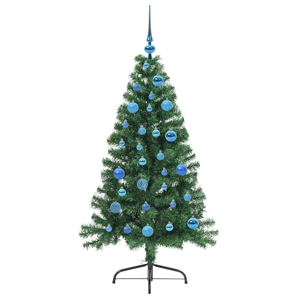 Konstgjord Förbelyst Julgran med 150 LED-lampor Grön 150 cm PVC