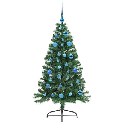 Konstgjord Förbelyst Julgran med 150 LED-lampor Grön 150 cm PVC