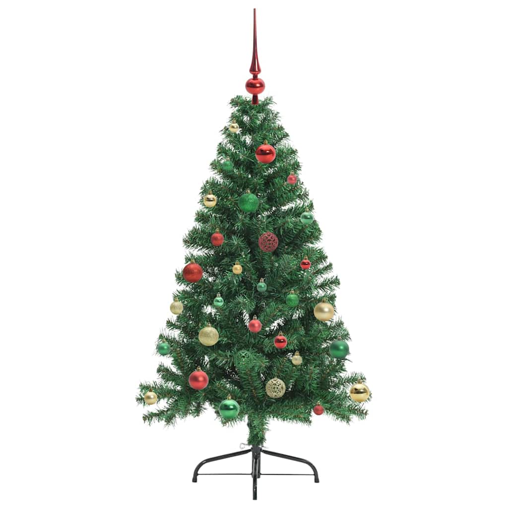 Konstgjord Förbelyst Julgran med 150 LED-lampor Grön 150 cm PVC