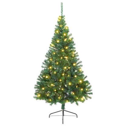 Konstgjord Förbelyst Julgran med 300 LED-lampor Grön 180 cm PVC