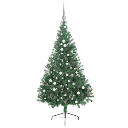 Konstgjord Förbelyst Julgran med 300 LED-lampor Grön 180 cm PVC