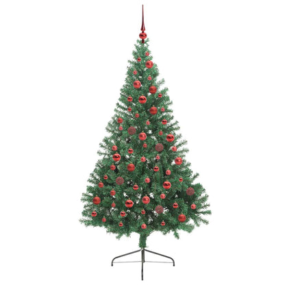 Konstgjord Förbelyst Julgran med 300 LED-lampor Grön 180 cm PVC