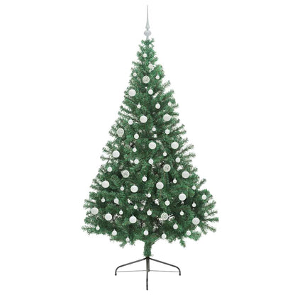 Konstgjord Förbelyst Julgran med 300 LED-lampor Grön 210 cm PVC