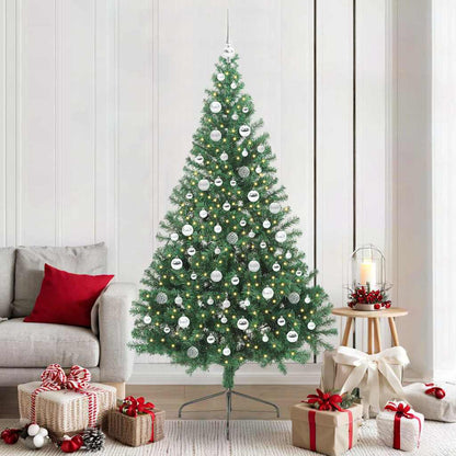 Konstgjord Förbelyst Julgran med 300 LED-lampor Grön 210 cm PVC