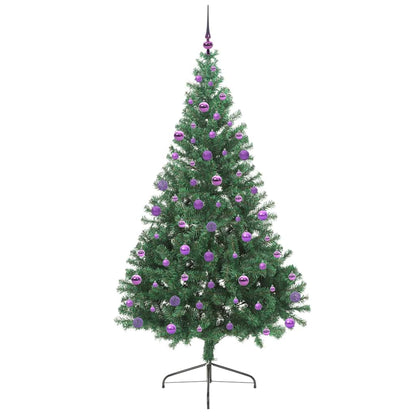 Konstgjord Förbelyst Julgran med 300 LED-lampor Grön 210 cm PVC