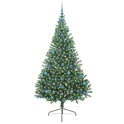 Konstgjord Förbelyst Julgran med 300 LED-lampor Grön 210 cm PVC