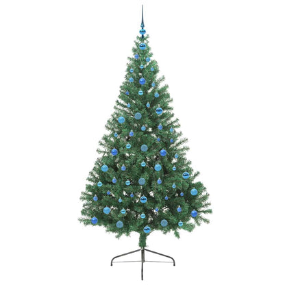 Konstgjord Förbelyst Julgran med 300 LED-lampor Grön 210 cm PVC