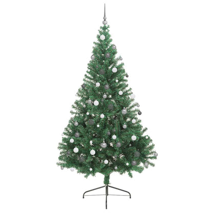 Konstgjord Förbelyst Julgran med 300 LED-lampor Grön 240 cm PVC