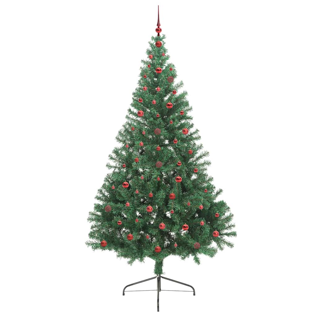 Konstgjord Förbelyst Julgran med 300 LED-lampor Grön 240 cm PVC