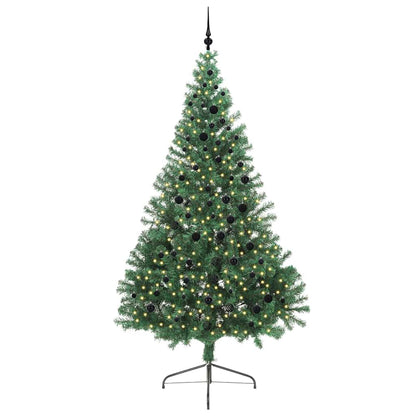 Konstgjord Förbelyst Julgran med 300 LED-lampor Grön 240 cm PVC