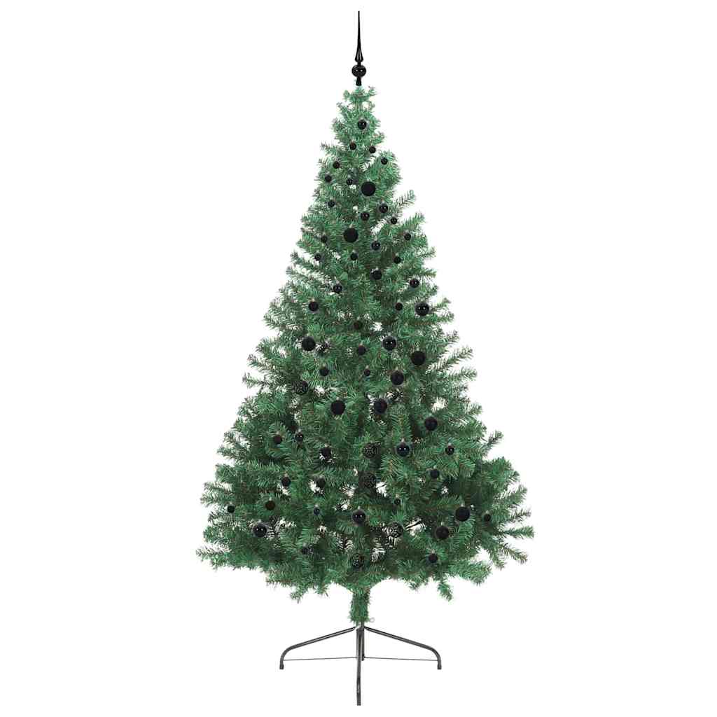 Konstgjord Förbelyst Julgran med 300 LED-lampor Grön 240 cm PVC