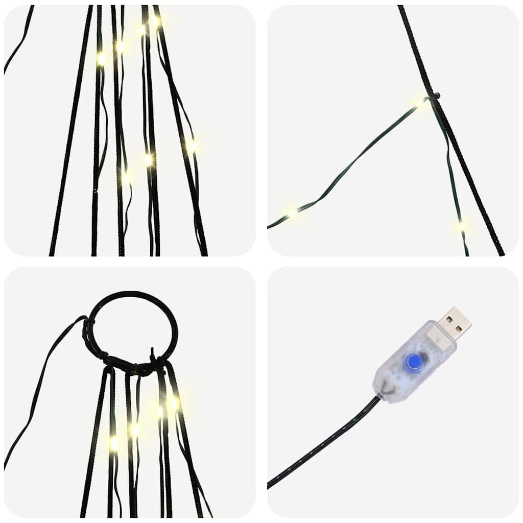 LED Julgran med markspikar Varmvit 182 cm Metall
