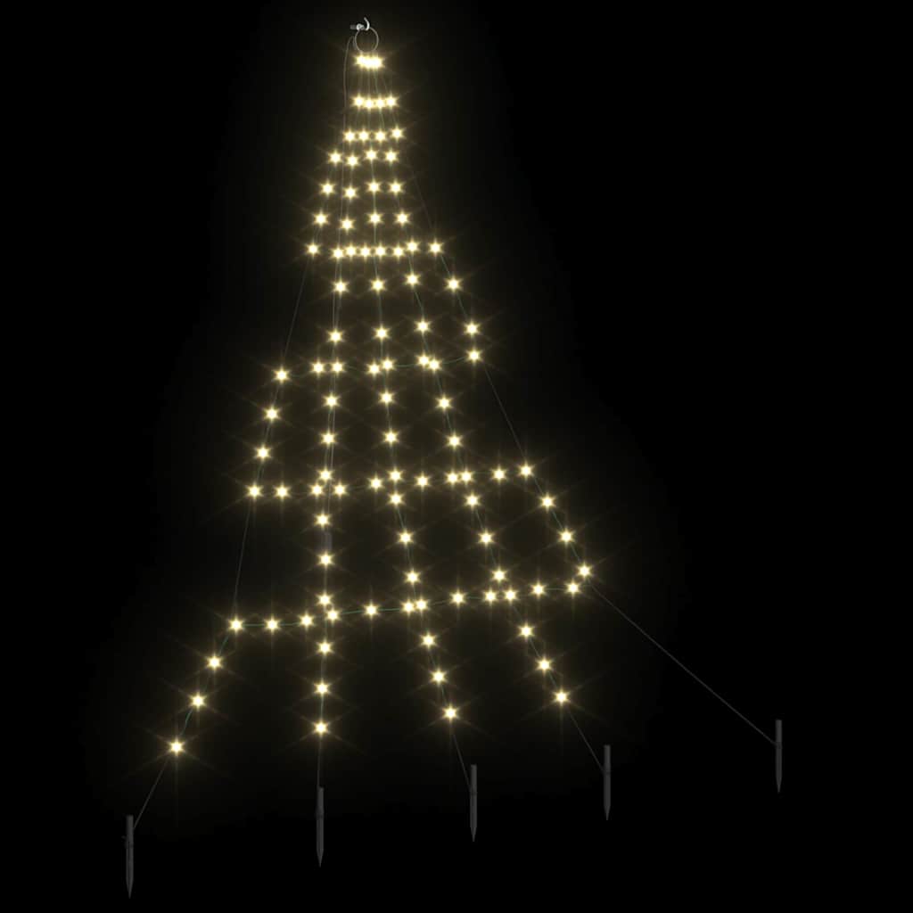 LED Julgran med markspikar Varmvit 182 cm Metall