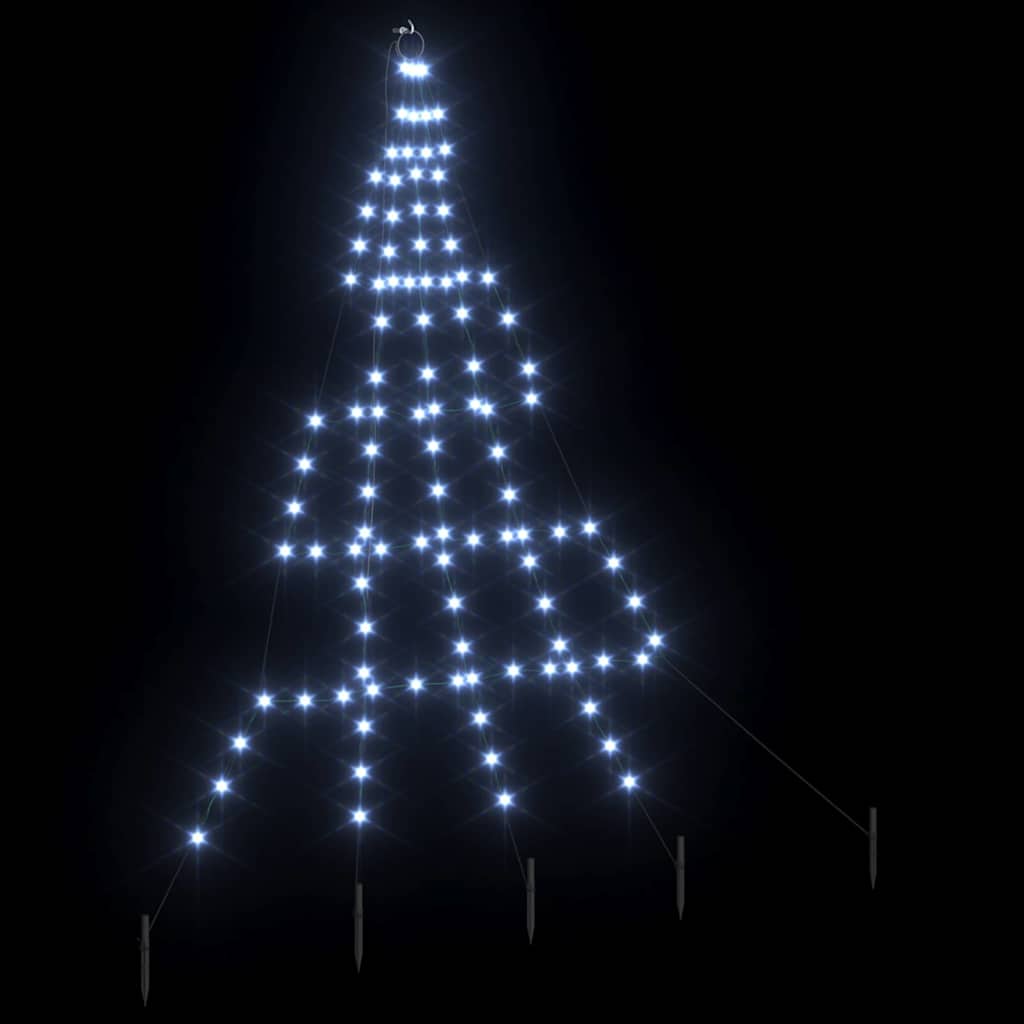 LED Julgran med markspikar Kallvit 182 cm Metall