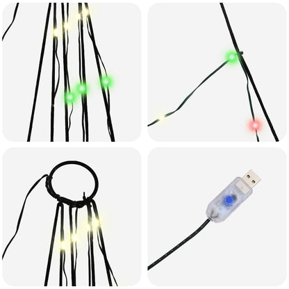 LED Julgran med markspikar Flerfärgsdesign 182 cm Metall