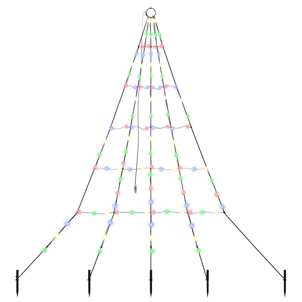 LED Julgran med markspikar Flerfärgsdesign 182 cm Metall