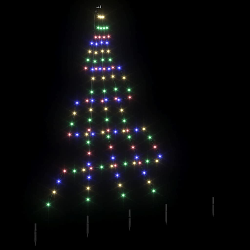 LED Julgran med markspikar Flerfärgsdesign 182 cm Metall