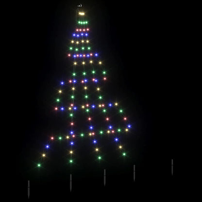LED Julgran med markspikar Flerfärgsdesign 182 cm Metall
