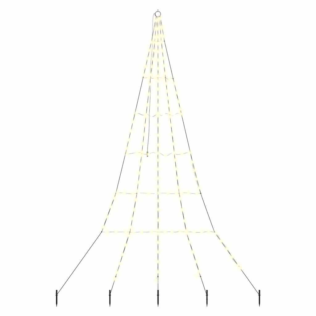 LED Julgran med markspikar Varmvit 306 cm Metall