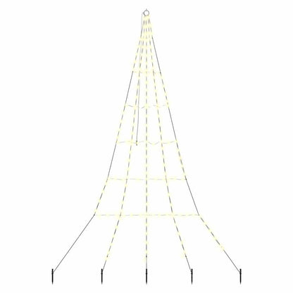 LED Julgran med markspikar Varmvit 306 cm Metall