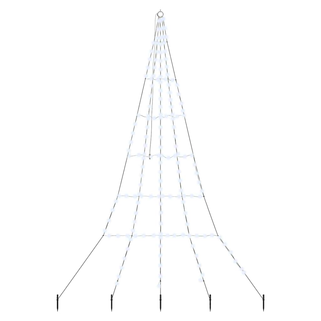 LED Julgran med markspikar Kallvit 306 cm Metall