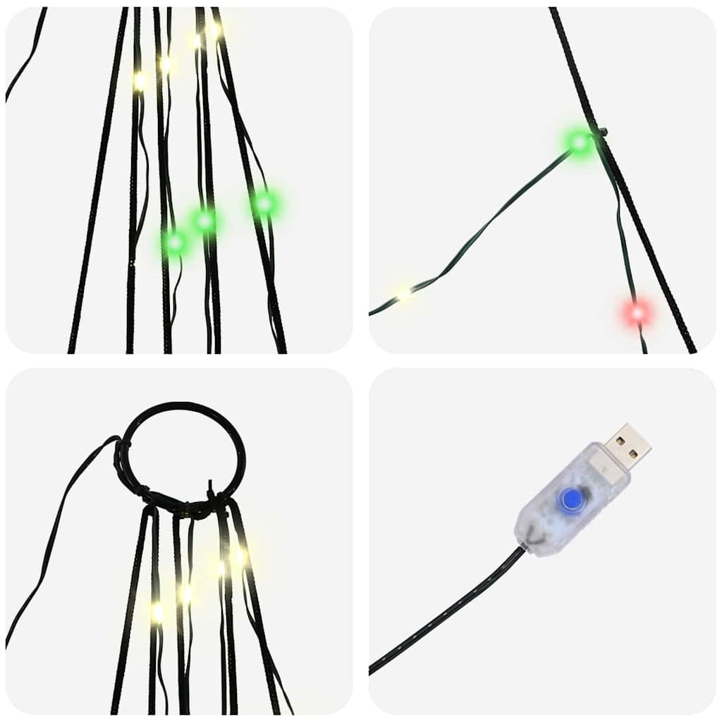 LED Julgran med markspikar Flerfärgsdesign 306 cm Metall
