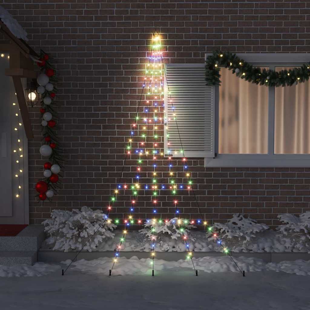 LED Julgran med markspikar Flerfärgsdesign 306 cm Metall