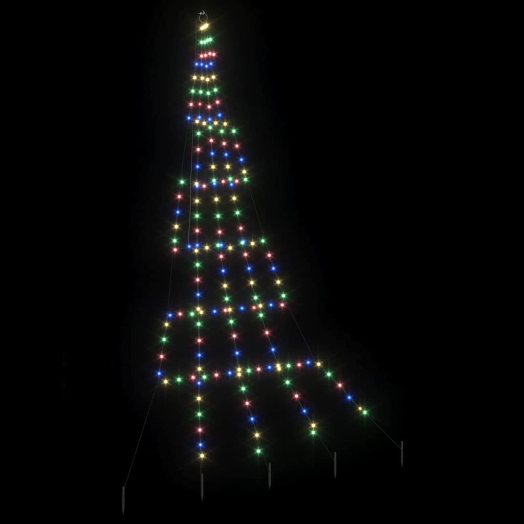 LED Julgran med markspikar Flerfärgsdesign 306 cm Metall