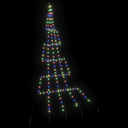 LED Julgran med markspikar Flerfärgsdesign 306 cm Metall
