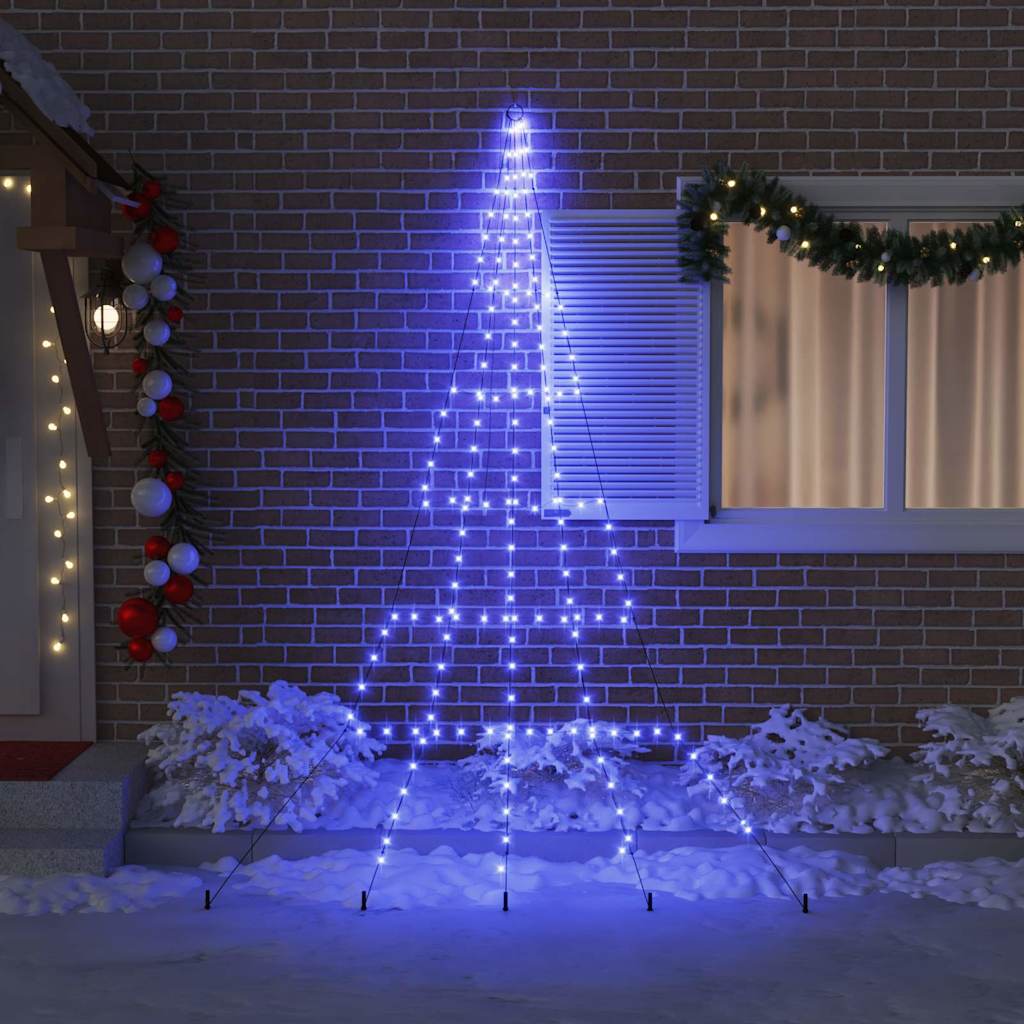 LED Julgran med markspikar Blå 306 cm Metall
